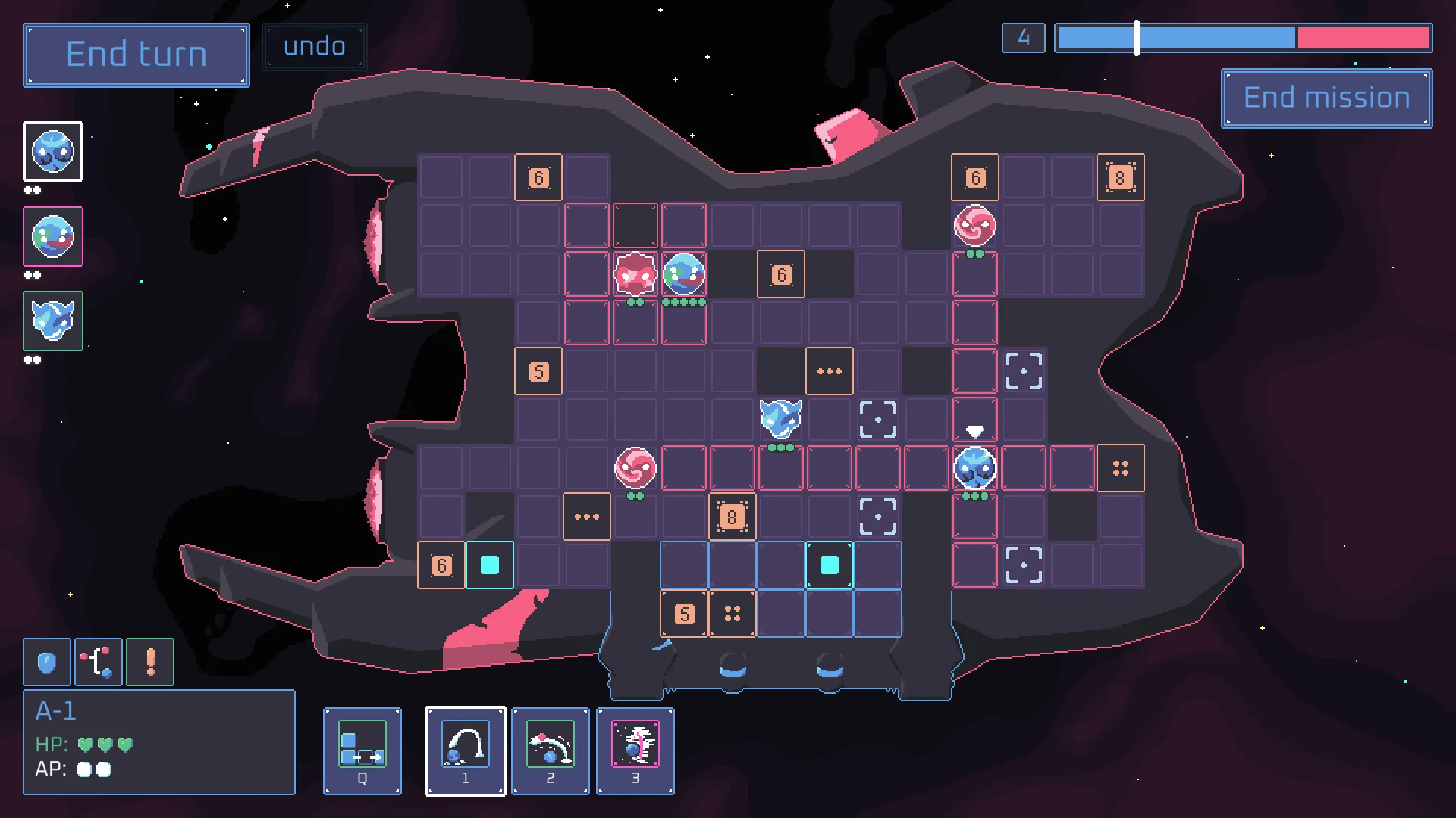 Into the Breach tactical battle grid